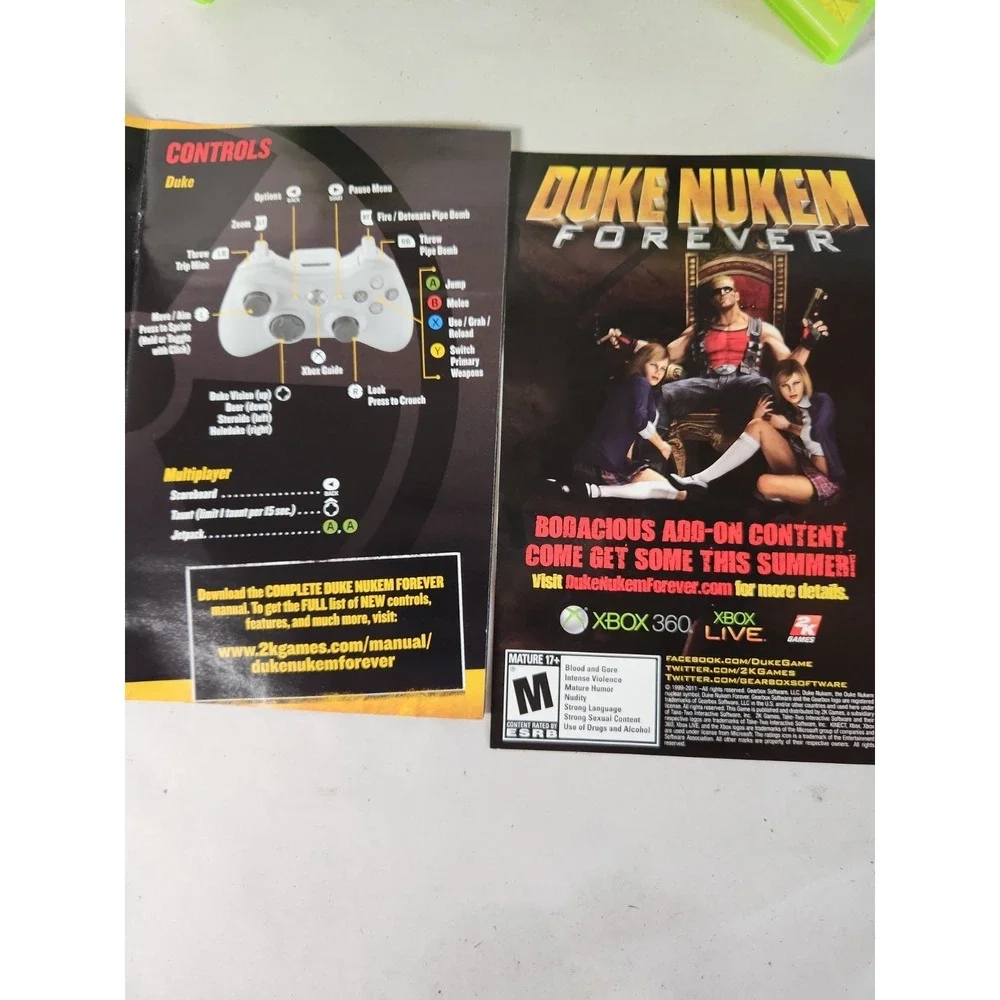 Duke Nukem Forever (Microsoft Xbox 360, 2011) Complete, CIB